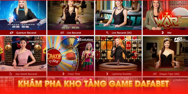 Kho tàng game sau khi đăng nhập dafabet
